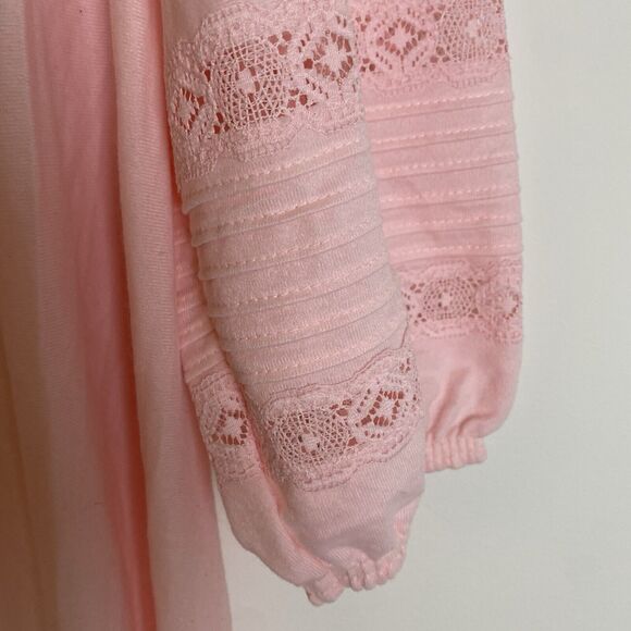 VTG Vanity Fair Womens Pink Brushed Nylon Nightgown Size Medium Cottage Feminine - Picture 5 of 14